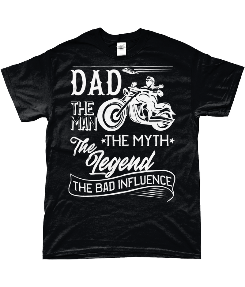 Bad Influence Dad Biker T-Shirt Black