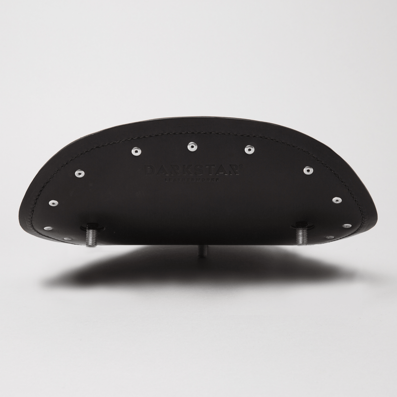 Custom Bobber seat in Black leather rear view