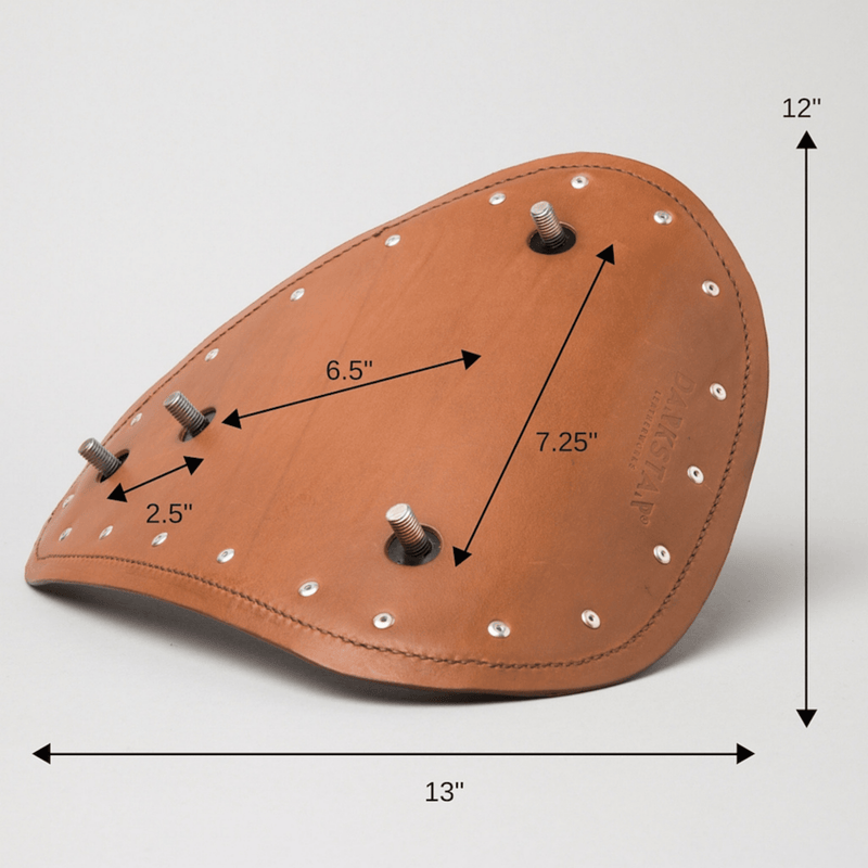 Custom Bobber seat in Tan leather dimensions