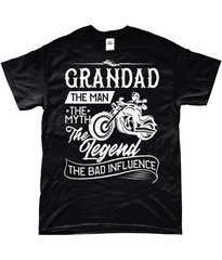 Bad Influence Grandad Biker T-Shirt Black
